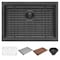 Ruvati 27 inch Gunmetal Black Stainless Steel Workstation Undermount Kitchen Sink Single Bowl RVH6527BL - alternate 5